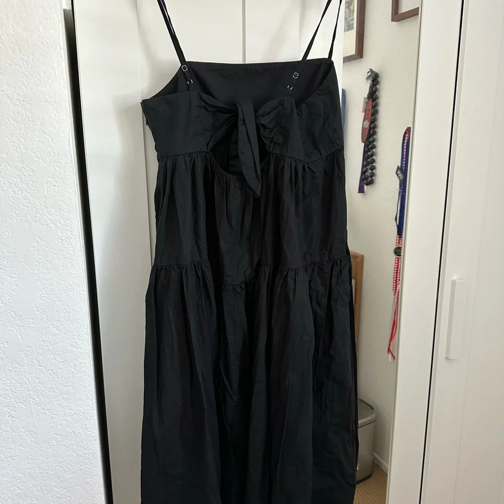 J. Crew Tie Back Tiered Cotton Poplin A line dress. - Picture 5 of 5
